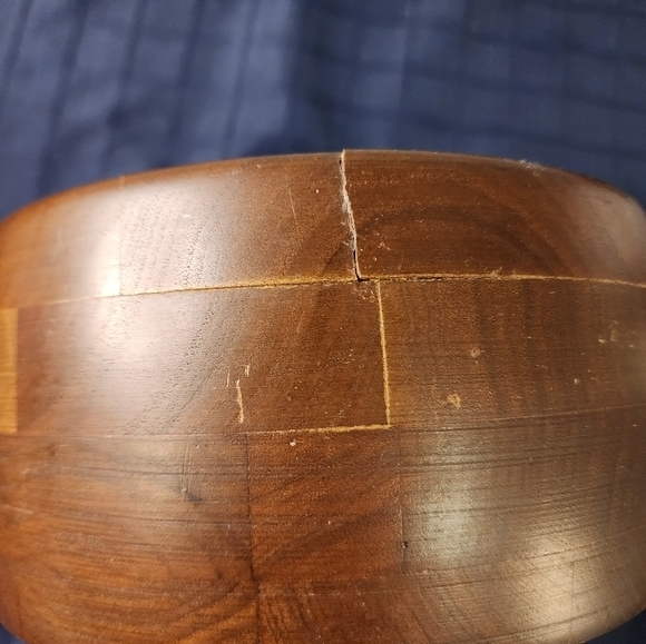 Ozark Walnutware Wooden Salad Serving Bowl With Fork And Flat‎ Serving Spoon - Picture 7 of 8